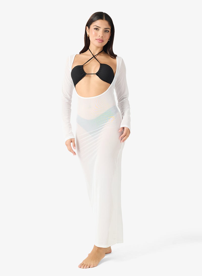 جينجر فستان شاطئ بياقة قارب - Image 4